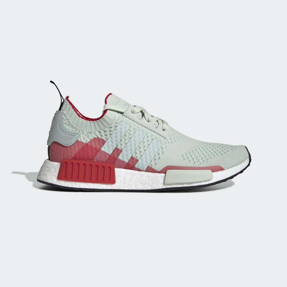 Adidas Men's NMD_R1 Primeknit Originals Shoes Green/Deep Red Ireland EE5078